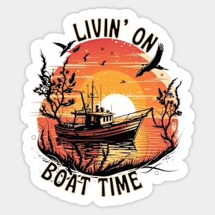 Boat Time Design Sticker